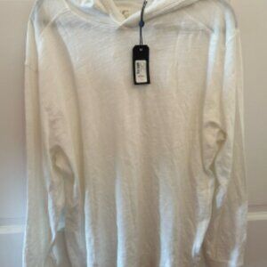 Rag & Bone Mens Classic Flame Cotton Hoodie X-Large White - NWT $175